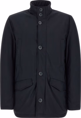 Blue Polyamide Full-Length Jacket