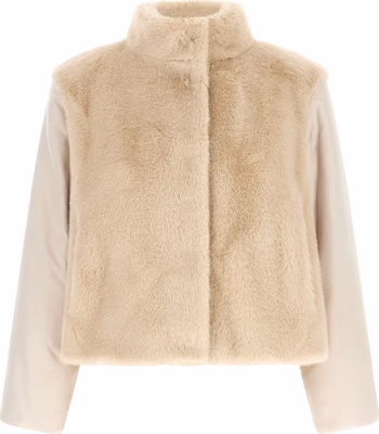 Beige Polyester Full-Length Jacket