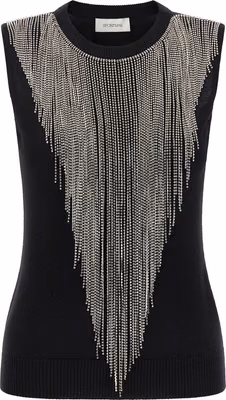 Black Virgin Wool Tank Tops