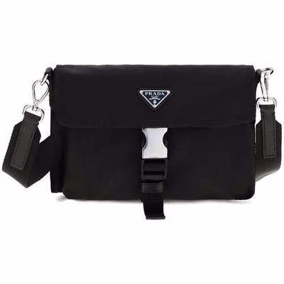 Black Recycled Polyamide Shoulder Bag