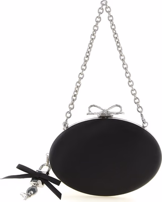 Black Polyester Clutch Bag