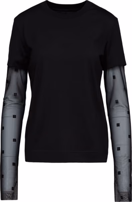 Black Cotton Long Sleeve T-Shirt
