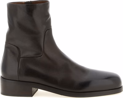 Brown Calfskin Ankle Boots