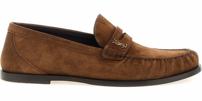 Brown Calfskin Slip-On Loafers