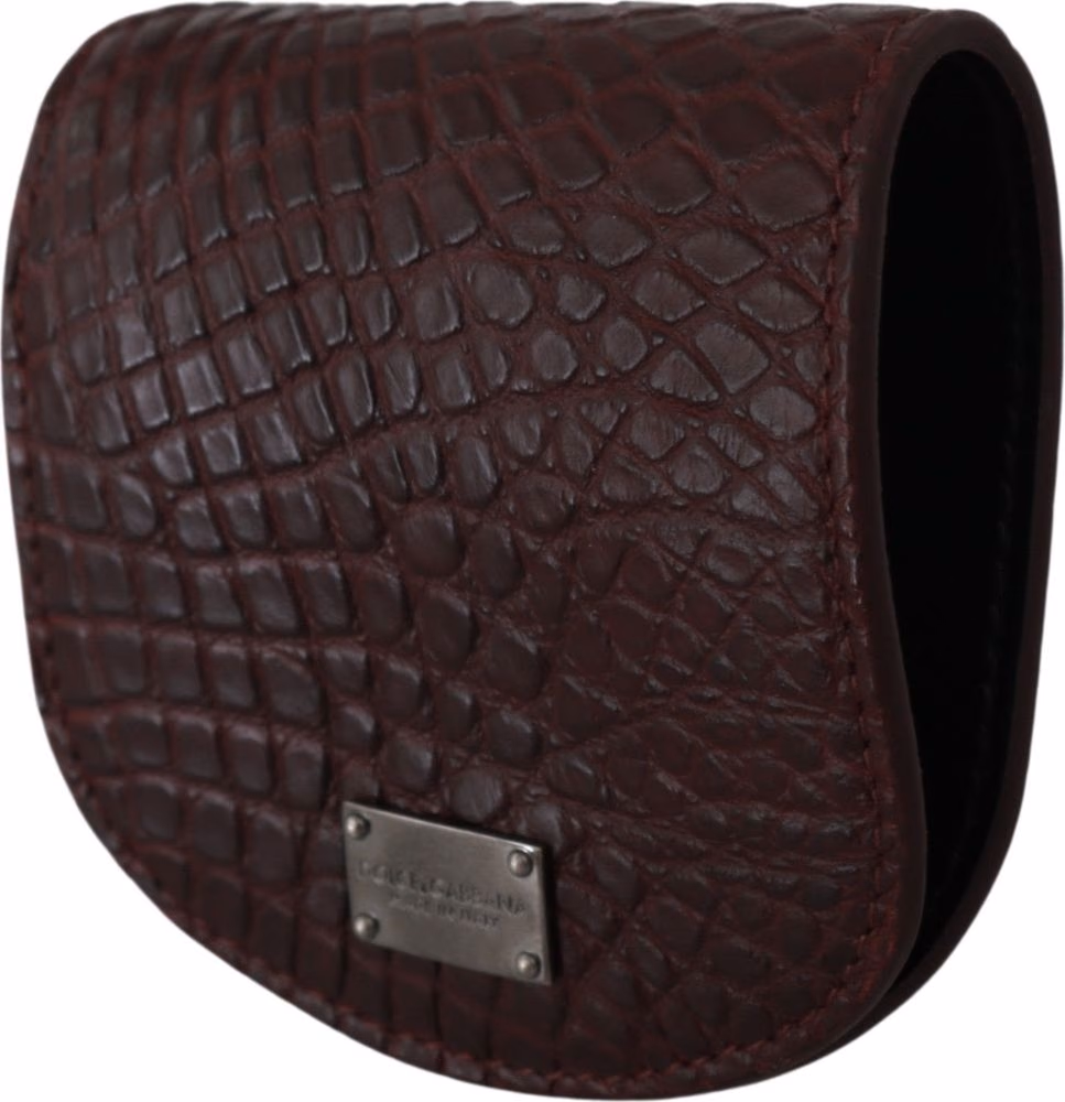 Dolce & Gabbana Brown Exotic Skin Pocket Condom Case Holder