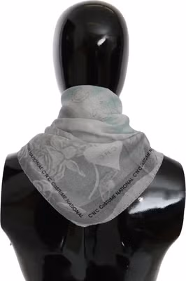 Gray Silk Shawl Foulard Wrap Scarf