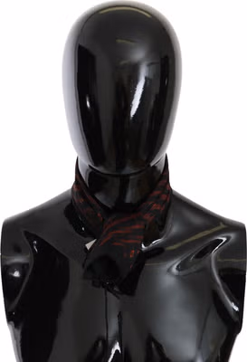 Black Orange 100% Silk Branded Scarf