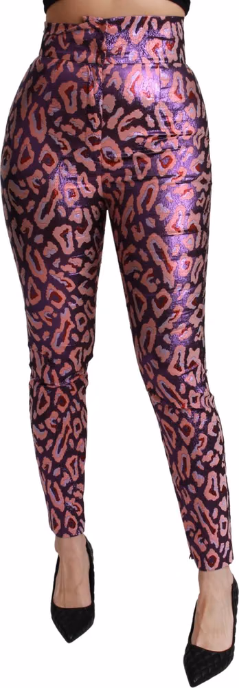 Dolce & Gabbana Multicolor Patterned Cropped High Waist Pants