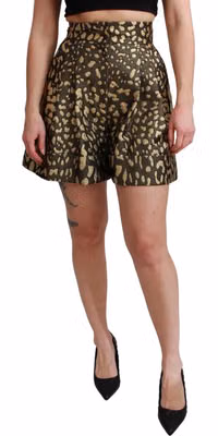 Black Gold High Waist Mini Cotton Shorts
