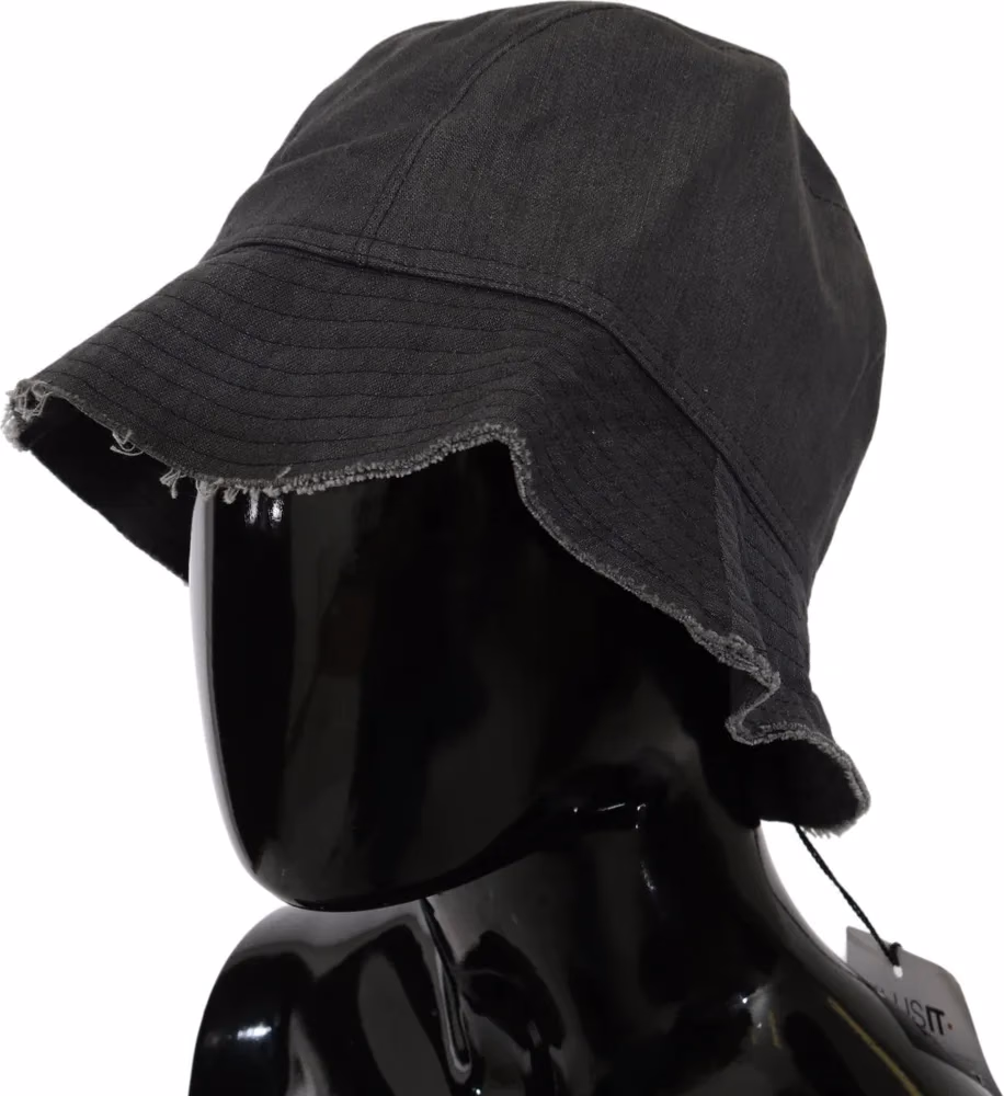 Costume National Black Washed Wide Brim Outdoor Bucket Hat