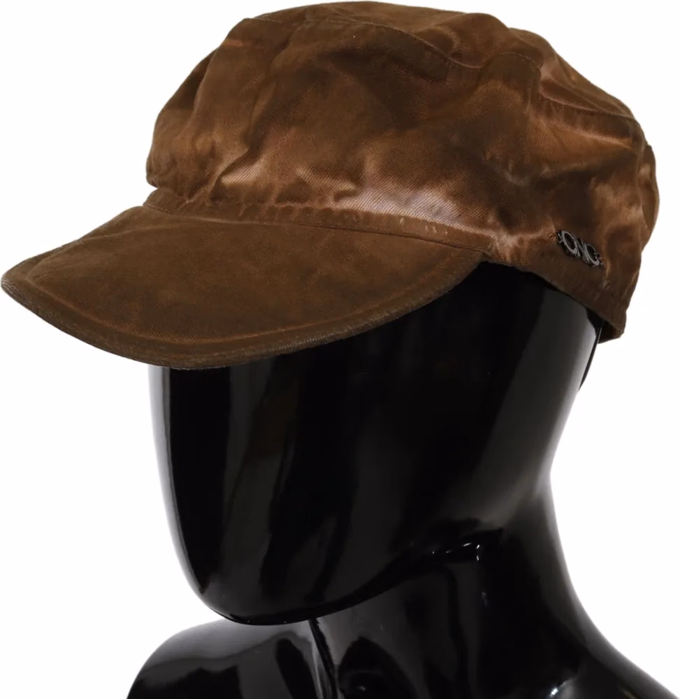 Costume National Brown Newsboy Beret Cabbie Fedora Hat