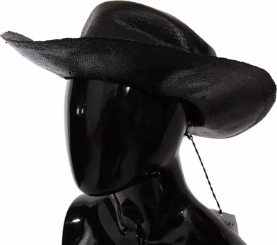 Black Wide Brim Cowboy Solid Hat