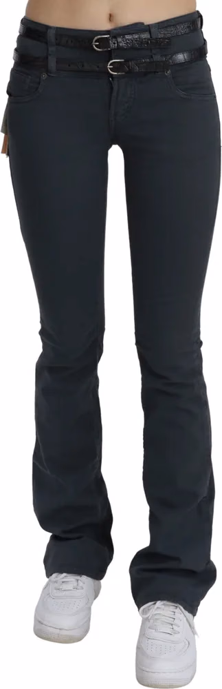 John Galliano Gray Mid Waist Slim Flared Denim Trouser Jeans