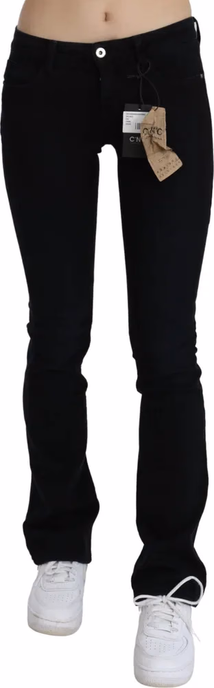 Costume National Black Low Waist Skinny Denim Cotton Jeans
