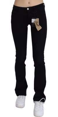 Black Low Waist Skinny Denim Cotton Jeans