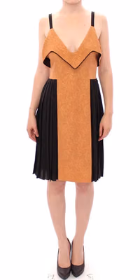 Black Bronze Silk Sleeveless Above Sheath Dress