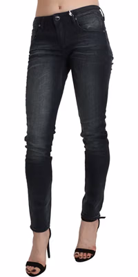 Black Washed Low Waist Skinny Denim Trouser