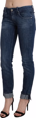Blue Washed Low Waist Skinny Denim Trouser
