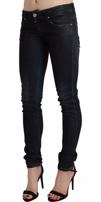 Black Washed Low Waist Skinny Denim Jeans