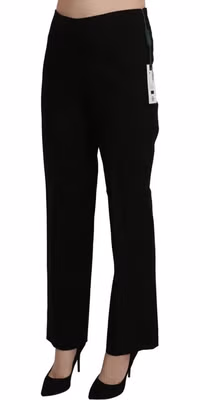 Black High Waist Straight Dress Trouser Pant