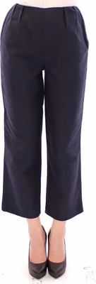Blue Cropped Cotton Pants