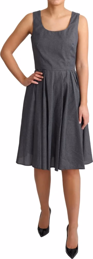 Dolce & Gabbana Black Polka Dotted Cotton A-Line Dress