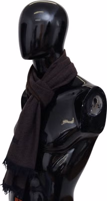 Brown 100% Cashmere Unisex Neck Wrap Fringes Scarf