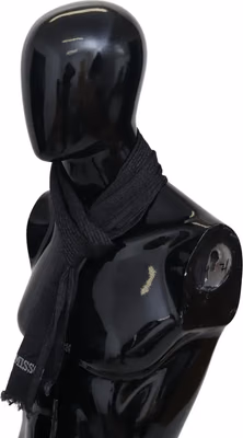 Black Wool Knit Unisex Neck Wrap Scarf