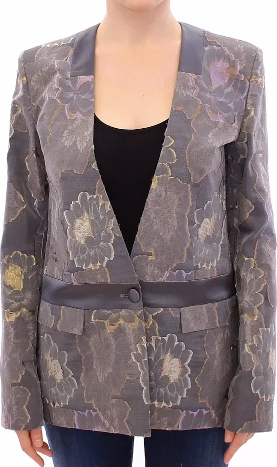 Roberto Fragata Multicolor Silk Floral Cotton Blazer