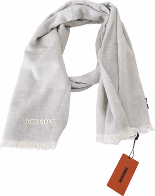 Gray Wool Knit Unisex Neck Wrap Scarf