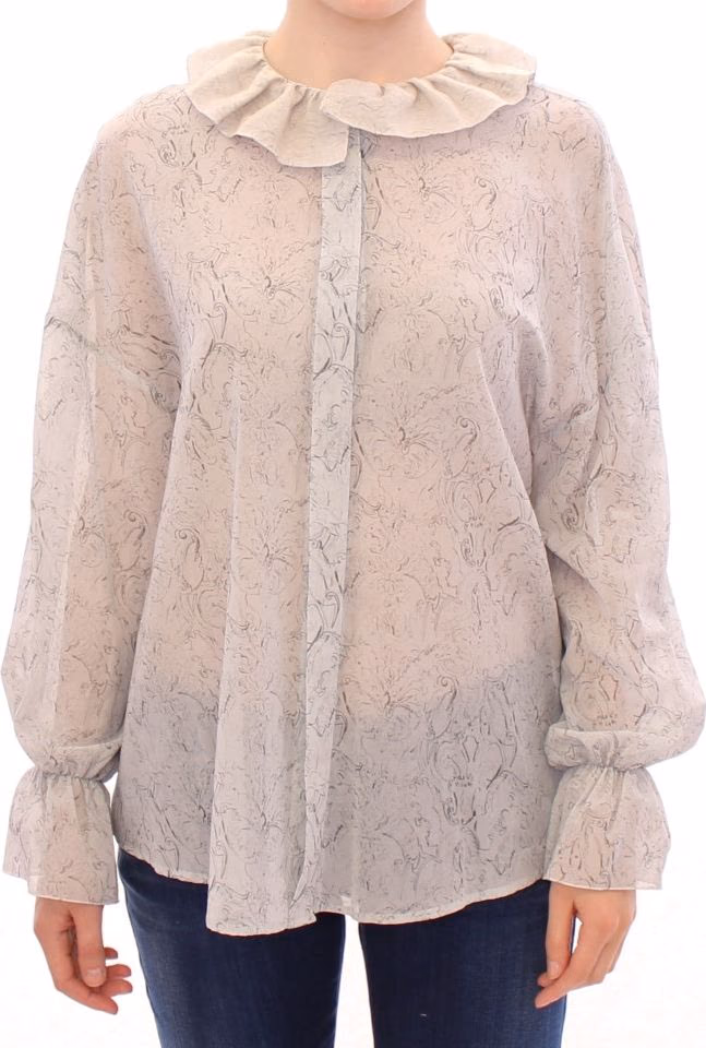 Vika Gazinskaya Blue Cotton Blouse Tunic