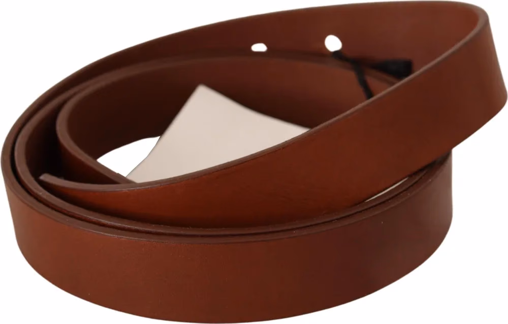 Costume National Brown Leather Silver Fastening Belt