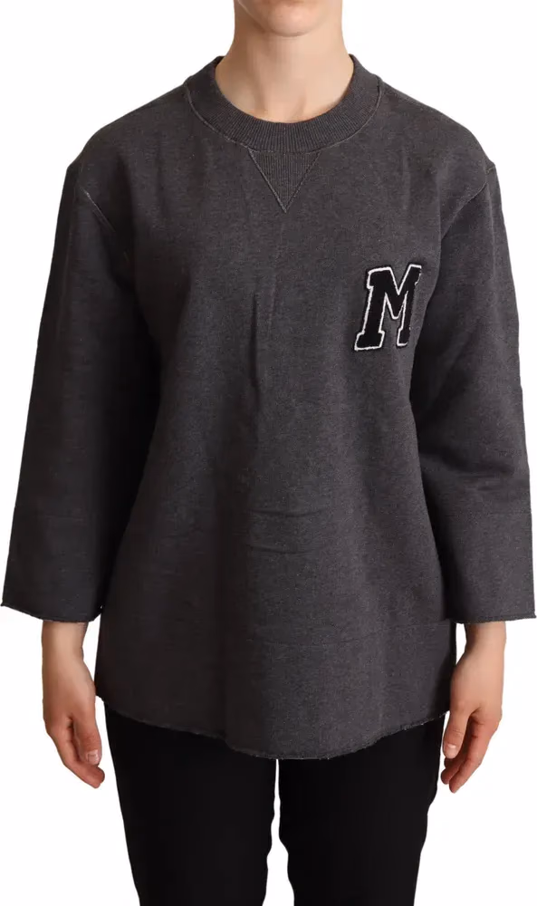 Dolce & Gabbana Gray Embroidered Women Pullover Sweater