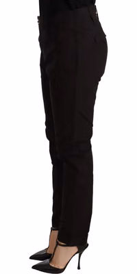 Black Mid Waist BAGGY Fit Skinny Trouser
