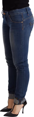 Blue Washed Low Waist Skinny Denim Jeans Pant