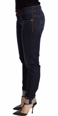 Blue Washed Low Waist Skinny Denim Trouser