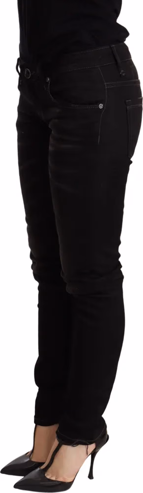 Acht Black Low Waist Skinny Denim Trouser