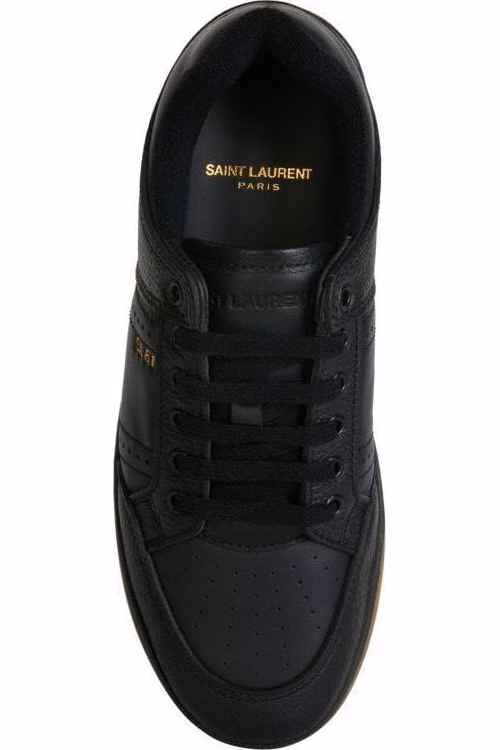 Saint Laurent Black Calf Leather Low Top Sneakers