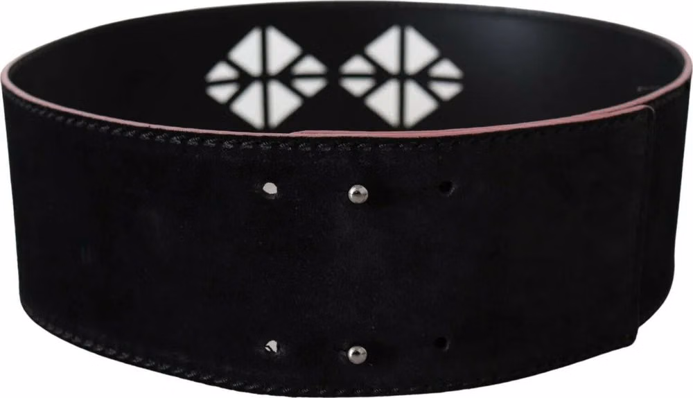 Costume National Black Leather Wide Waist Studded Women Belt
