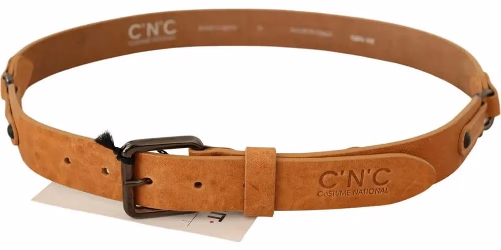 Costume National Light Brown Buckle Waist Belt