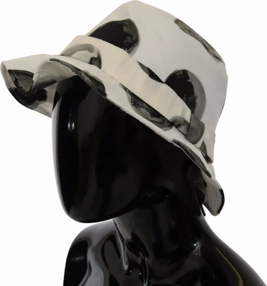 Dolce & Gabbana White Cotton Big Polka Dot Pattern Bucket Hat