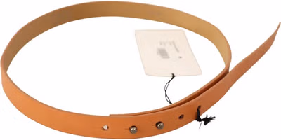 Orange Leather Silver Fastening Belt