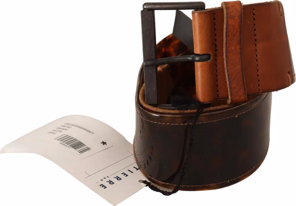 Ermanno Scervino Dark Brown Leather Buckle Waist Belt