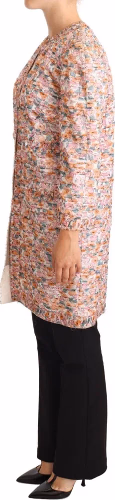 Dolce & Gabbana Multicolor Floral Print Silk Trench Coat Jacket
