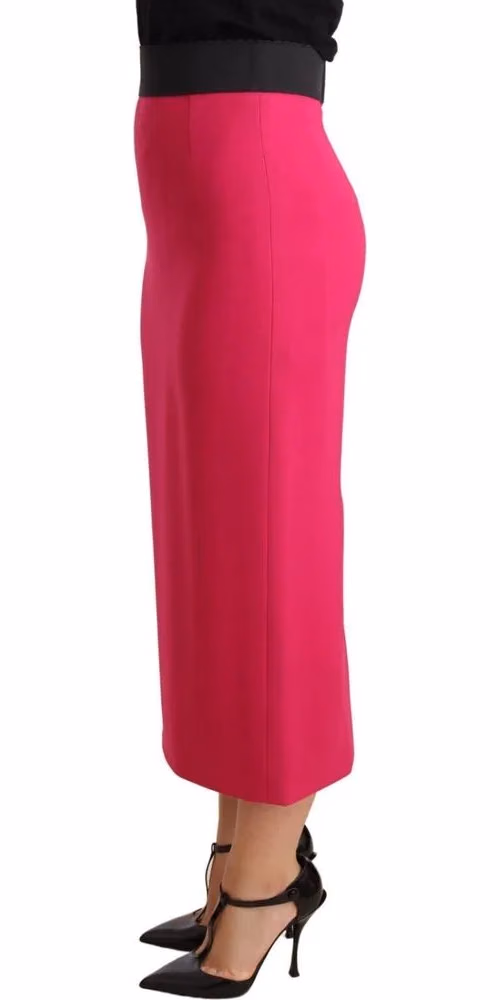 Dolce & Gabbana Pink High Waist Stretch Pencil Straight Skirt