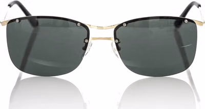 Black Metallic Fibre Men Sunglasses