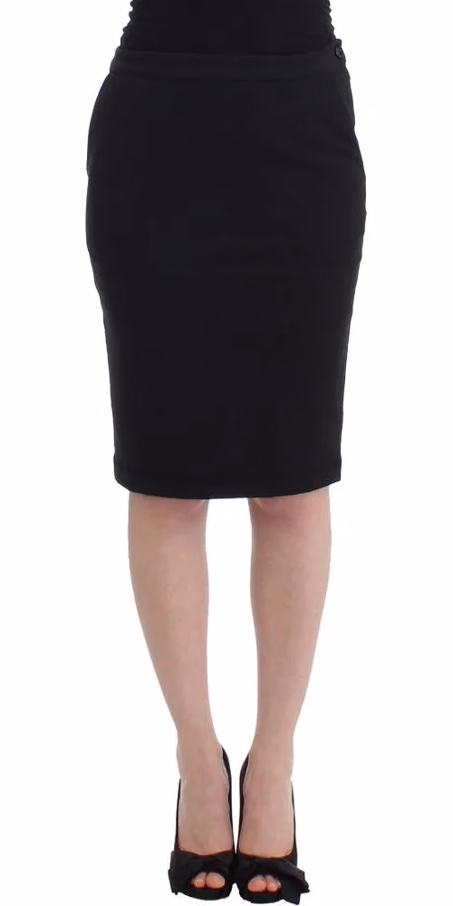 GF Ferre Black Straight Pencil Skirt