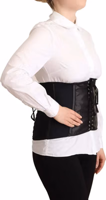 Black Corset Belt Stretch Waist Strap Top