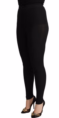 Black Cashmere Stretch Waist Tights Pants