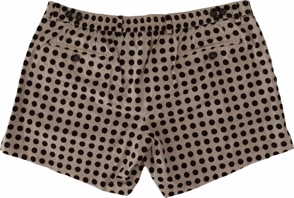Dolce & Gabbana Black White Polka Dots Cotton Linen Shorts